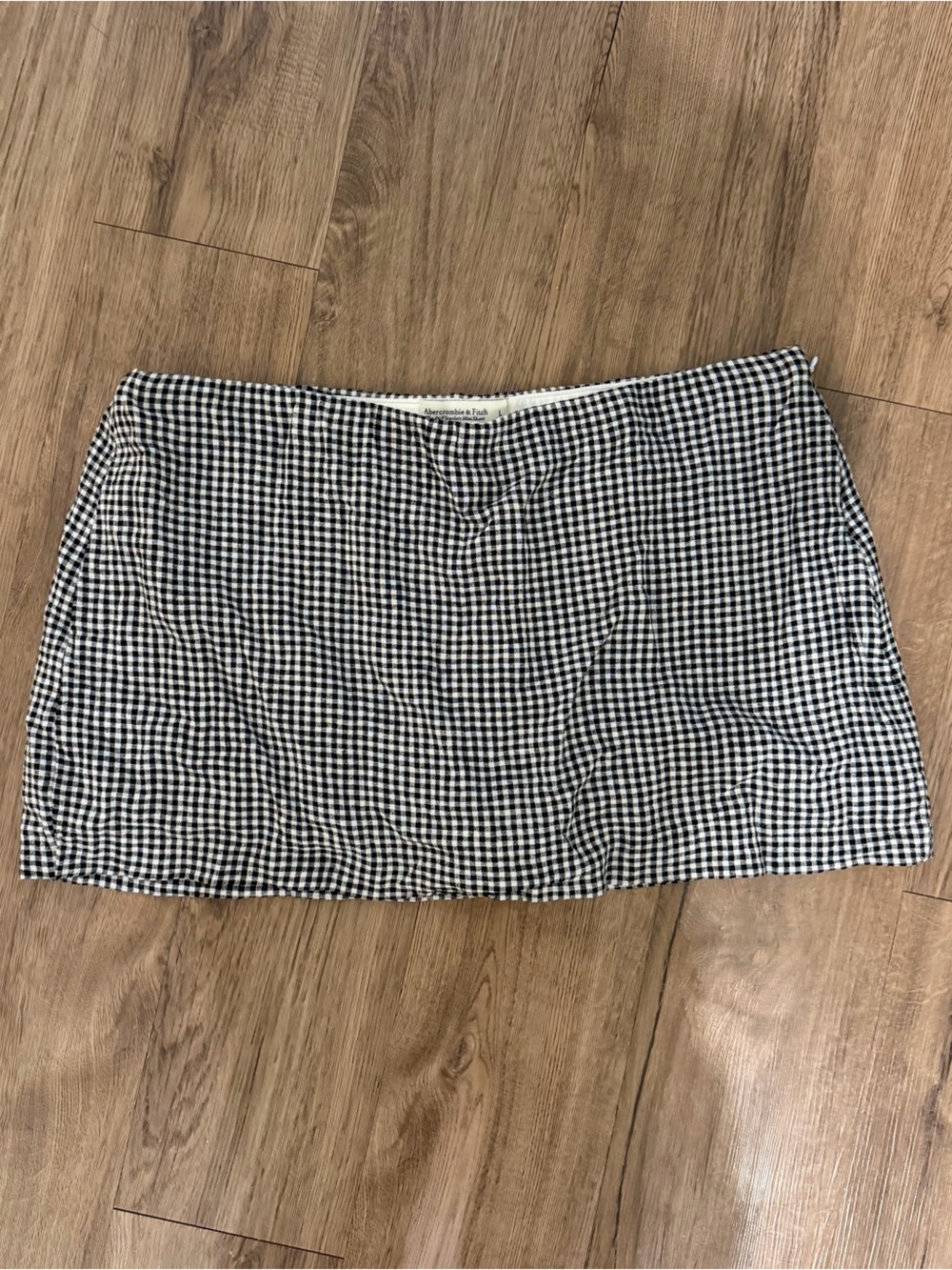Abercrombie & Fitch Black and White Gingham Mini Skort